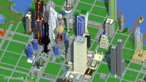 Minetropolis with a view reminiscent of SimCity 4, seen in October 2018