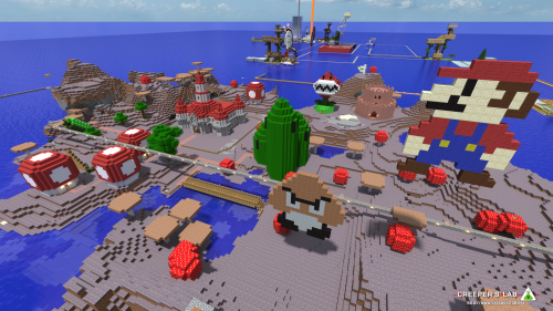 The Mushroom Kingdom, built by WindRider739, Doctacosa, Sphenicus and others, seen in September 2014