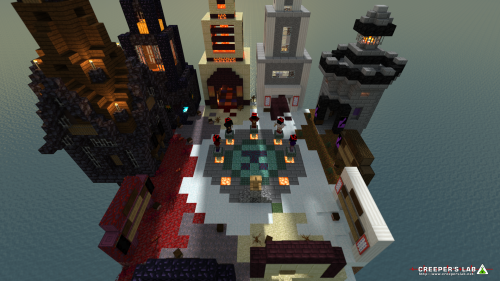 Check on the ongoing Horsemen Quests and submit your items for rewards, at the Creeper Citadel, as seen in April 2021.