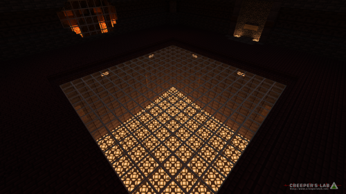 The lobby of our minigame Bedrock Runner, as built by Twixxi.