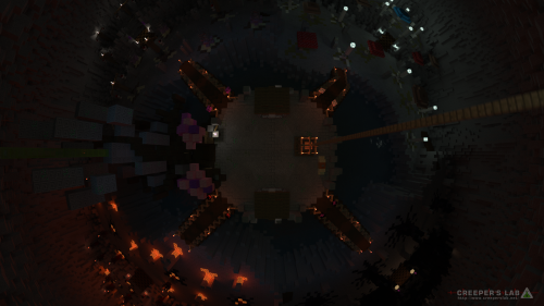 The main hub of Shattered Sands, view from the top looking down. Built primarily by SoraThePumpking and seen in January 2021.
