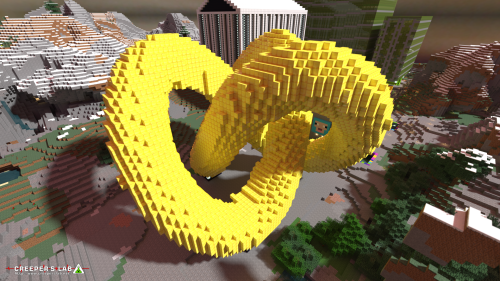 A large golden torus, built by GroovyBanana and seen in January 2021.