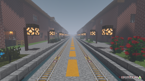 A foggy day at Brixton Estate, built by Twixxi. Seen in October 2021.