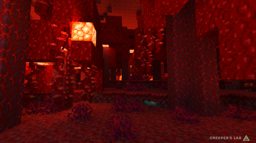 A crimson forest, seen in Rodinia's Nether sometime in 2024.